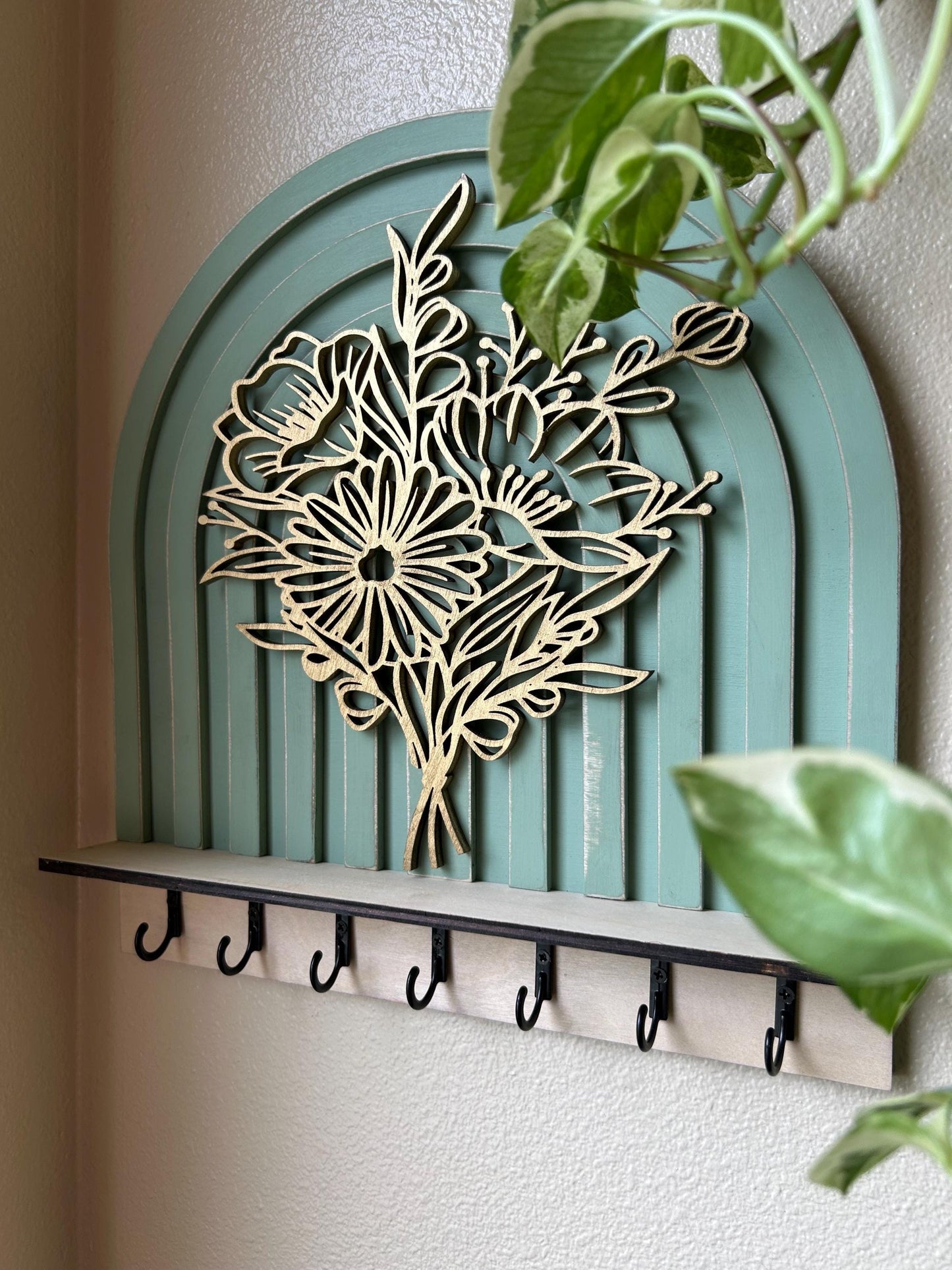 Arched Bouquet Key and Jewelry Holder