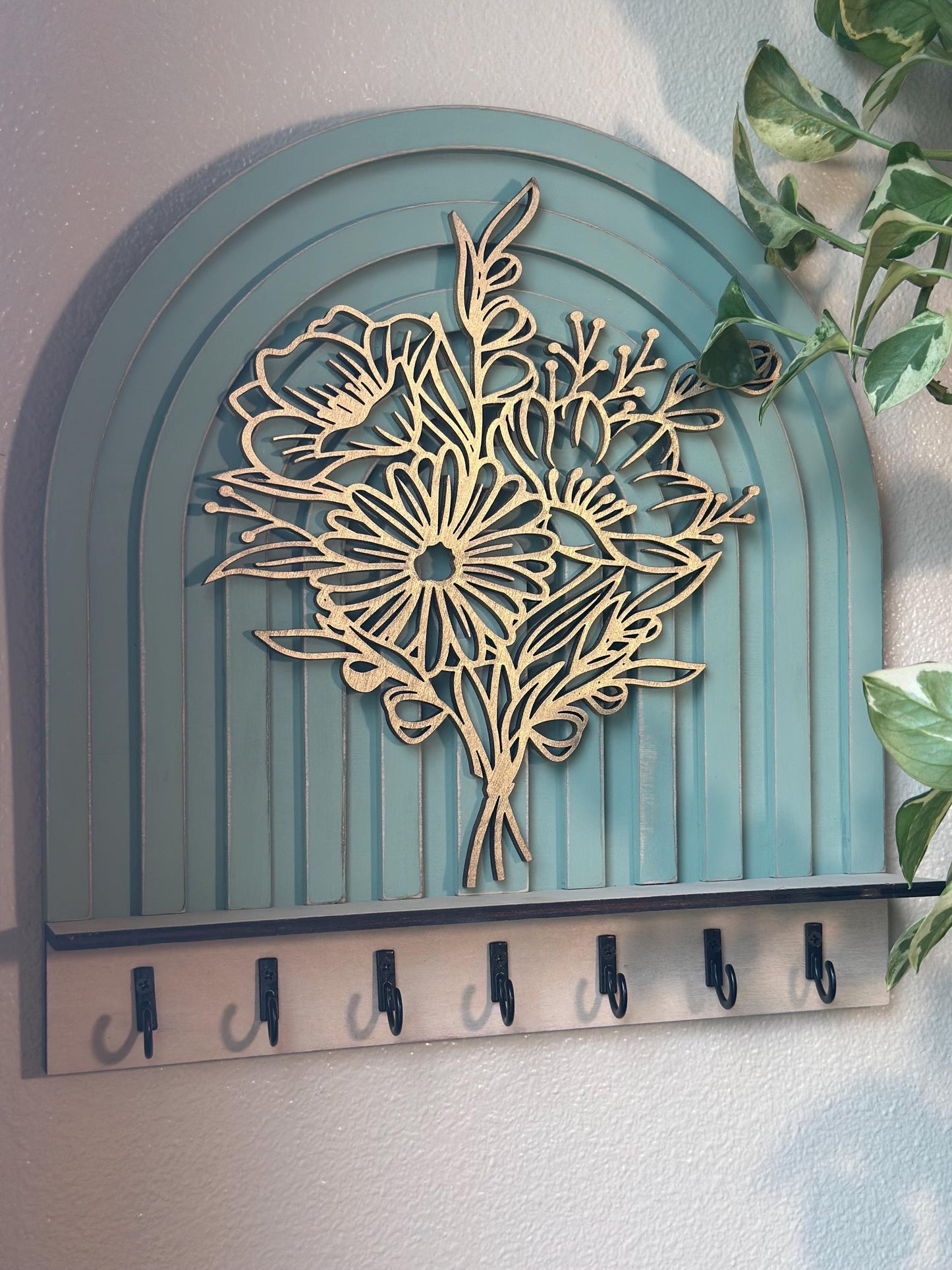 Arched Bouquet Key and Jewelry Holder