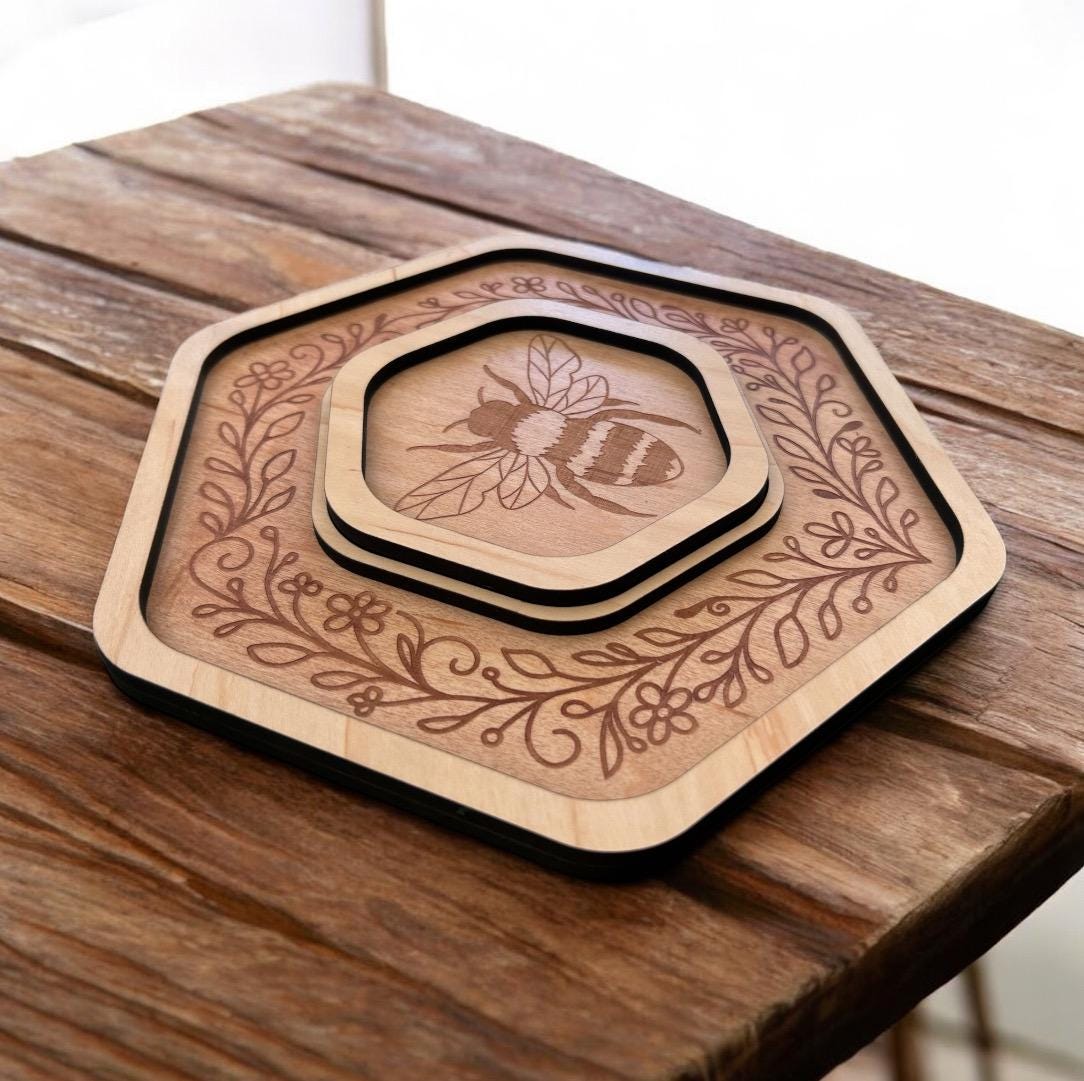 Nested Bee Catchall Tray Set
