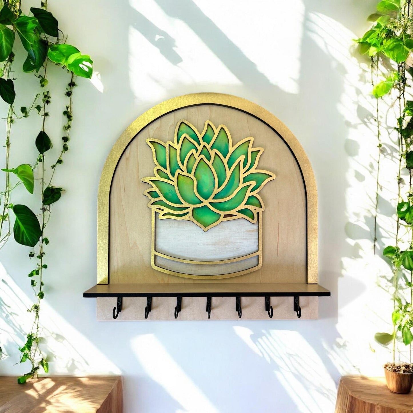 Succulent Key and Jewelry Holder