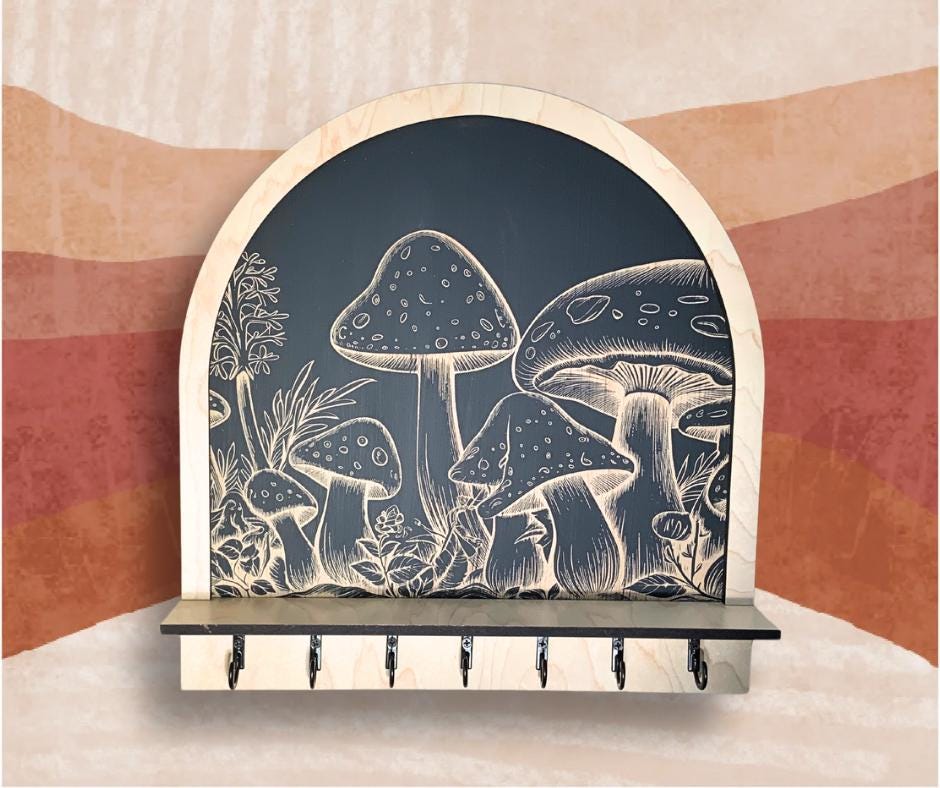 Cottagecore Mushroom Key and Jewelry Holder
