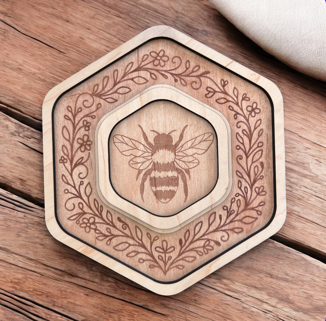 Nested Bee Catchall Tray Set
