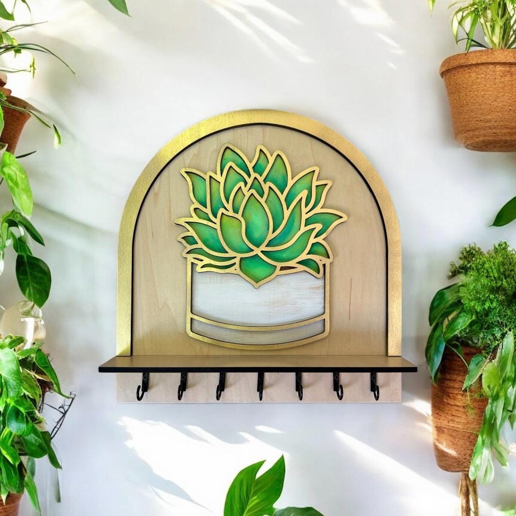 Succulent Key and Jewelry Holder