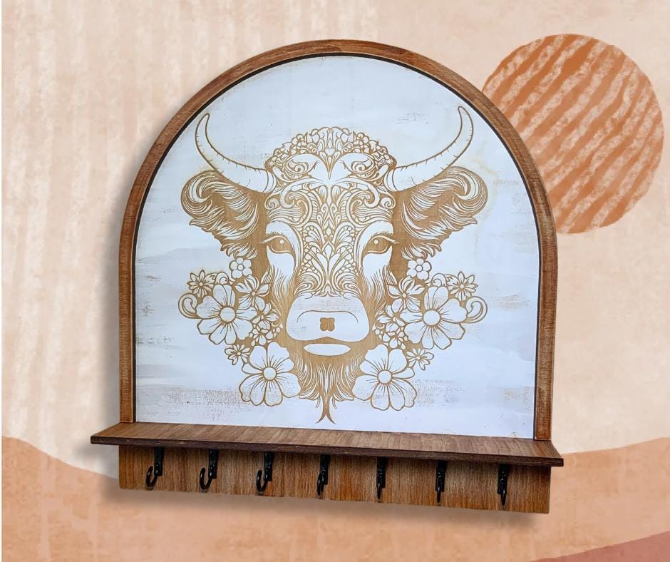 Highlander Cow Key and Jewelry Holder