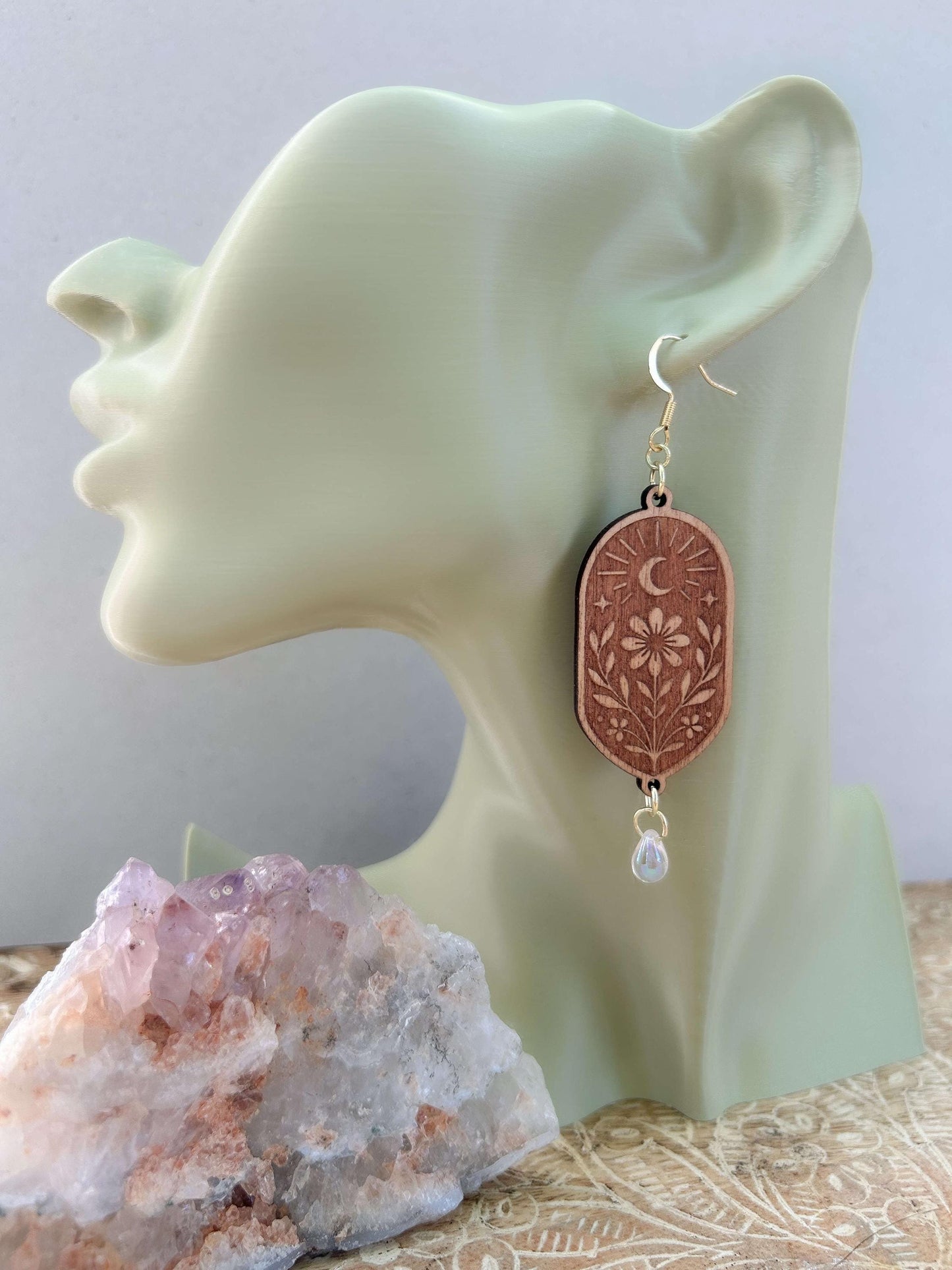 Glowing Moon Dangle Earrings
