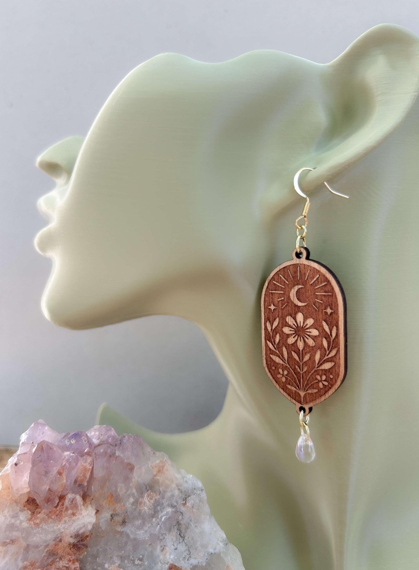 Glowing Moon Dangle Earrings