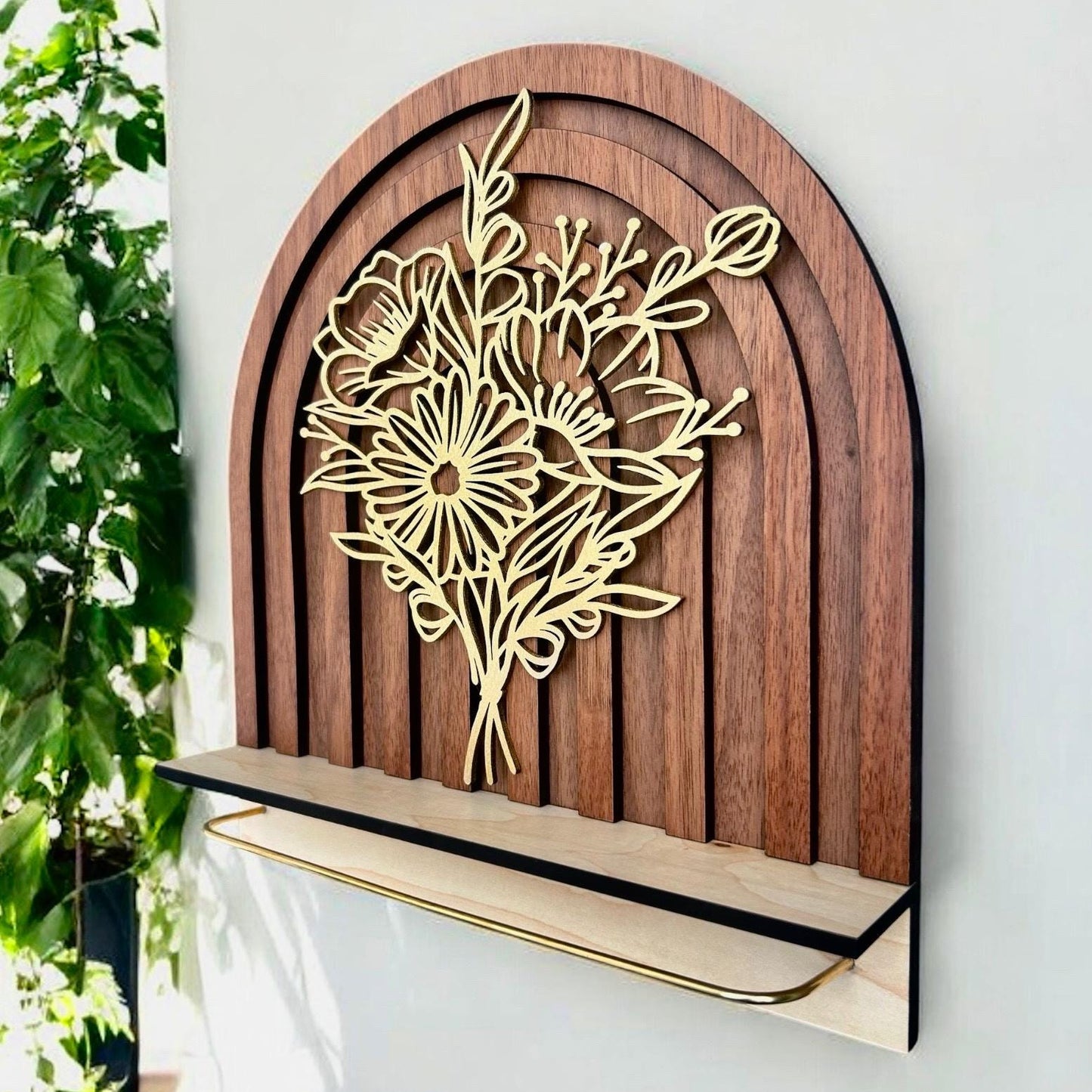 Rustic Floral Arch Earring Holder