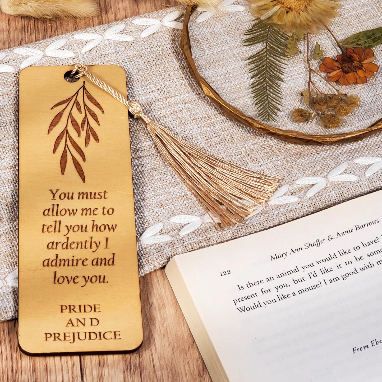 Pride & Prejudice Wooden Bookmark