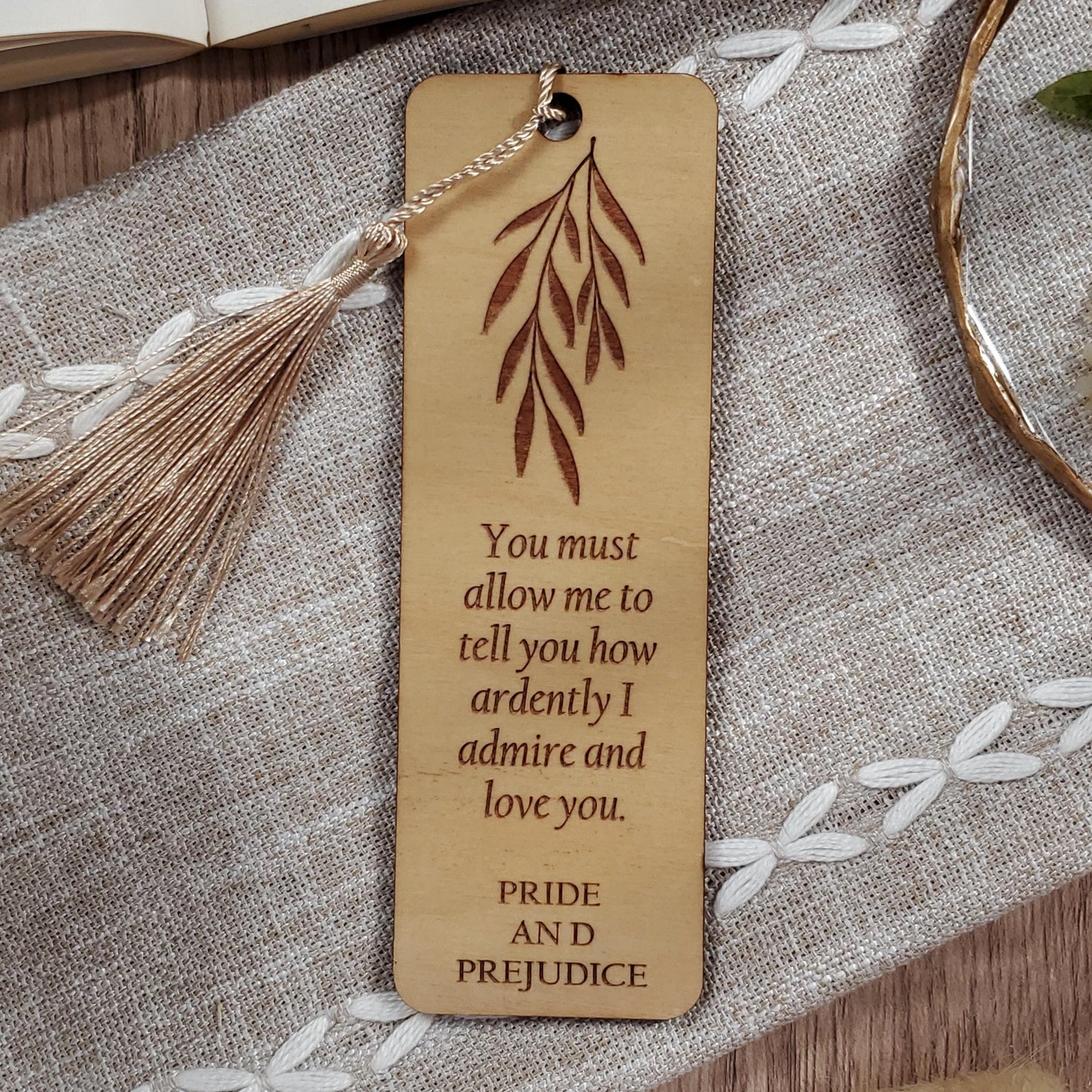 Pride & Prejudice Wooden Bookmark