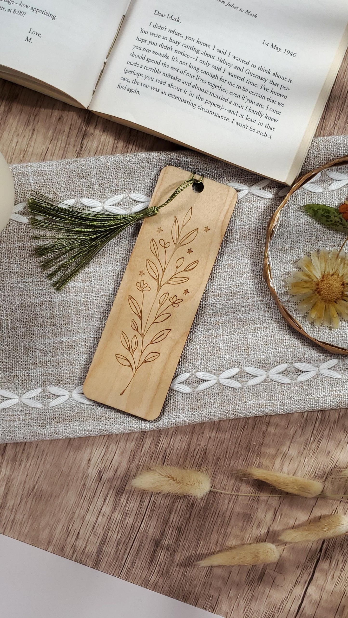 Botanical Wooden Bookmark