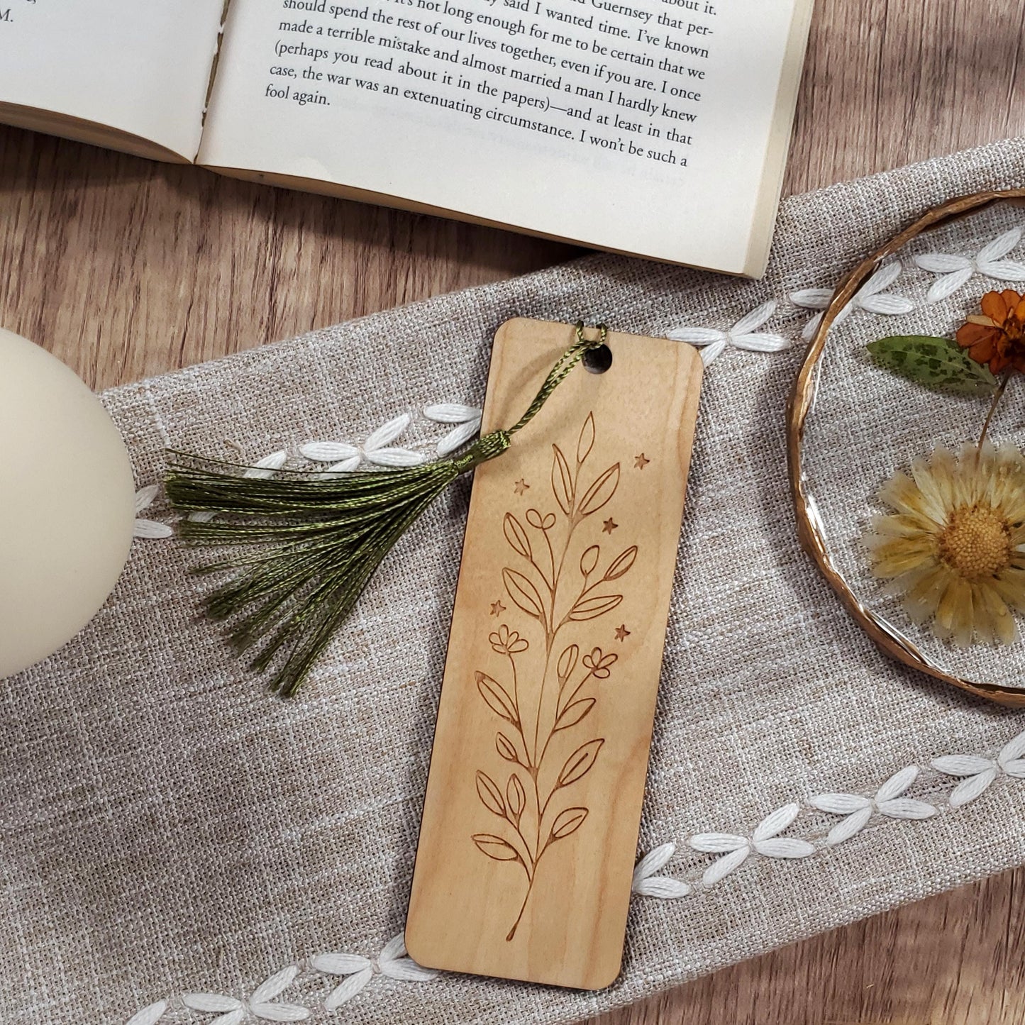Botanical Wooden Bookmark