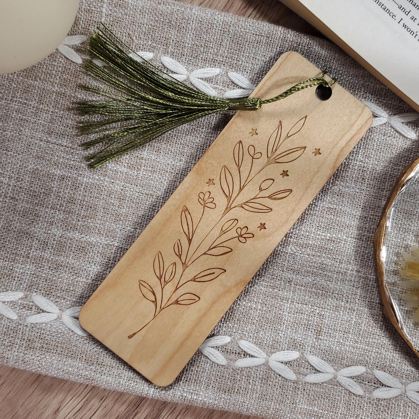 Botanical Wooden Bookmark