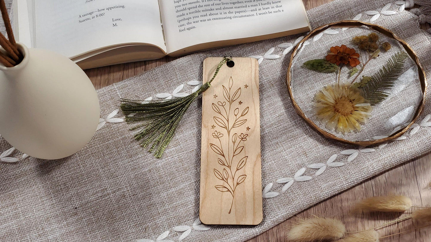 Botanical Wooden Bookmark