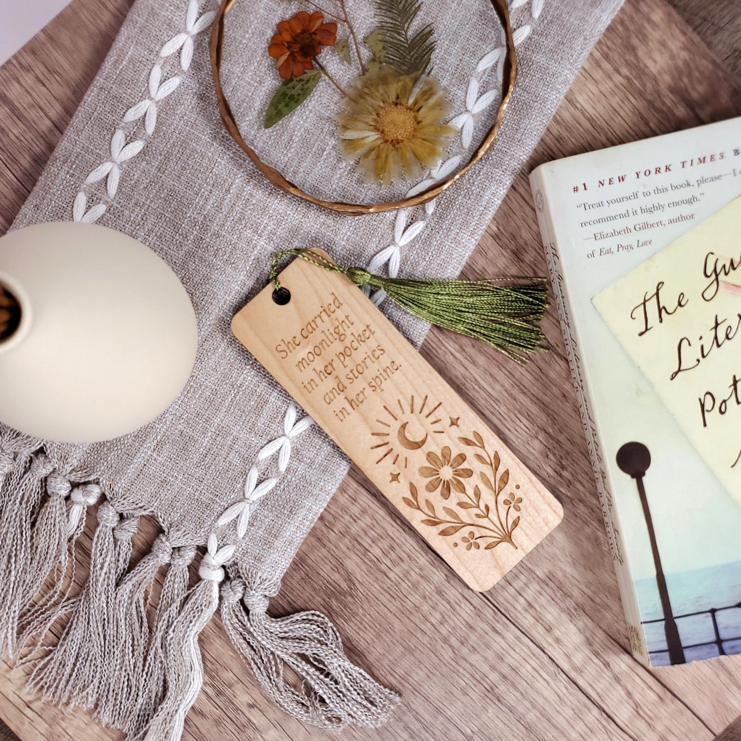 "She Carried Moonlight" Quote Bookmark