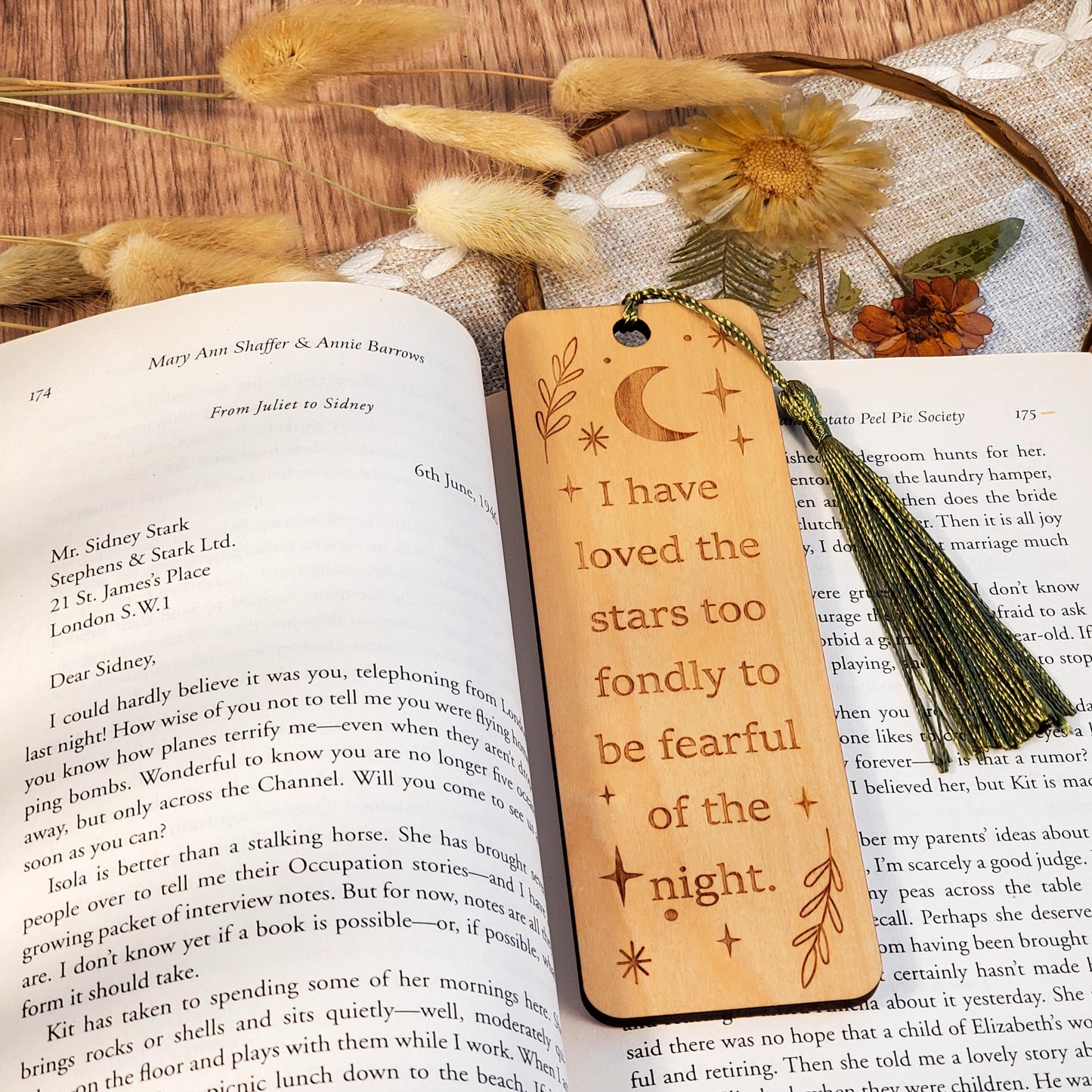 Laser Engraved Celestial Bookmark "I Have Loved the Stars" Quote Wooden Bookmark for Women, Readers Gift, Bookish Merch