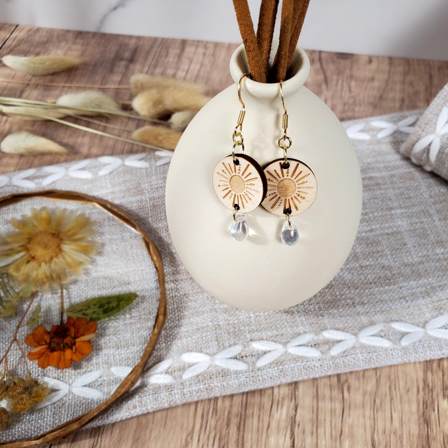 Sunburst Dangle Earrings