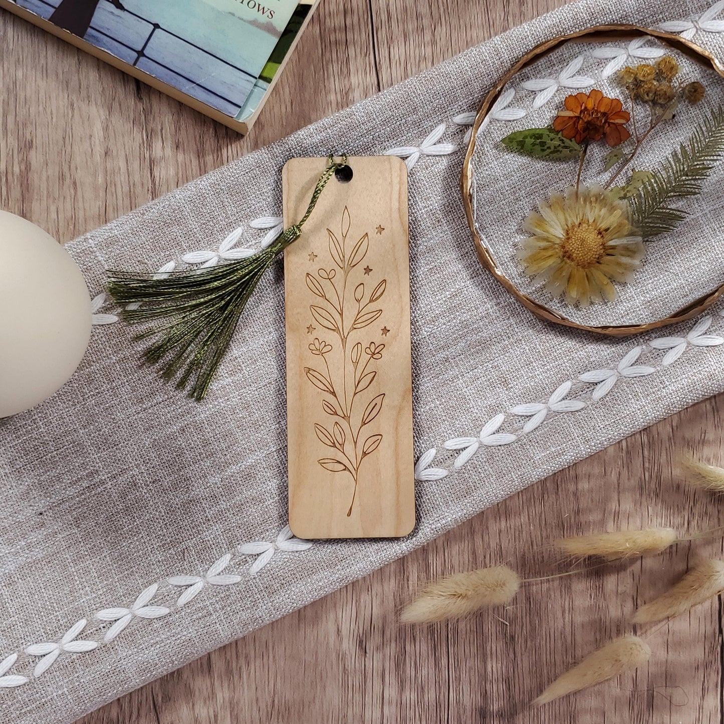 Botanical Wooden Bookmark