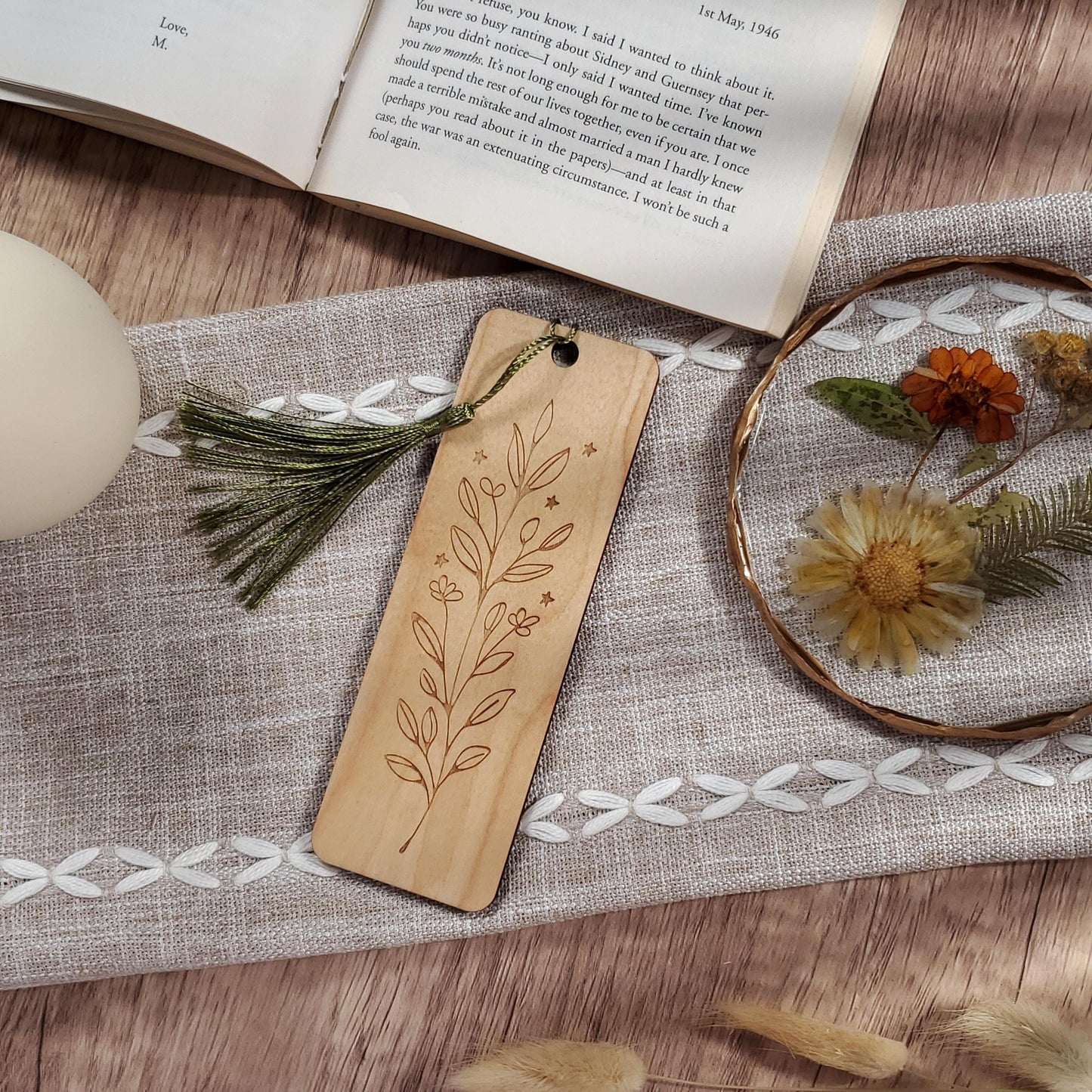 Botanical Wooden Bookmark