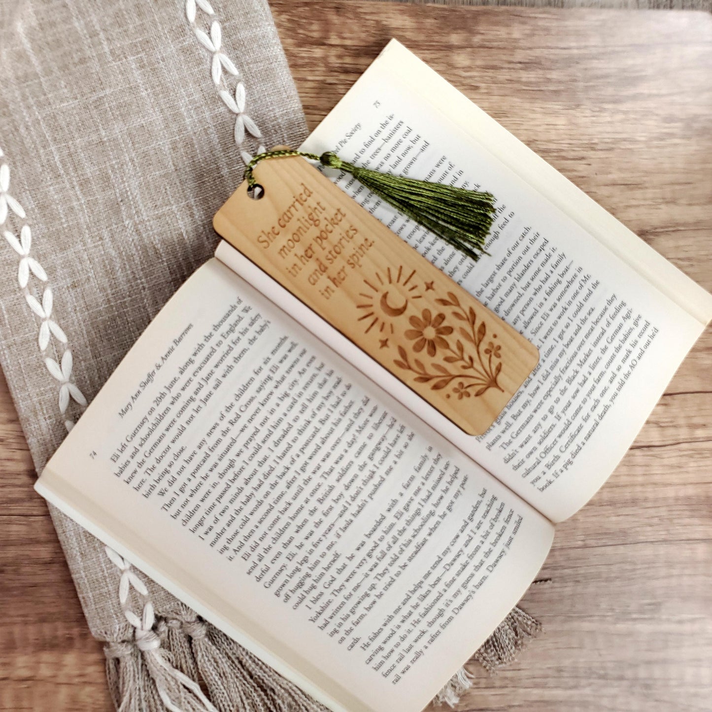 "She Carried Moonlight" Quote Bookmark