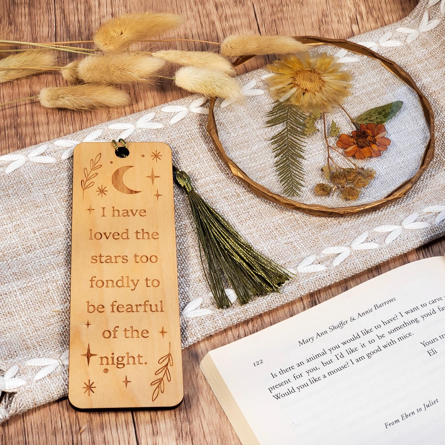 Laser Engraved Celestial Bookmark "I Have Loved the Stars" Quote Wooden Bookmark for Women, Readers Gift, Bookish Merch