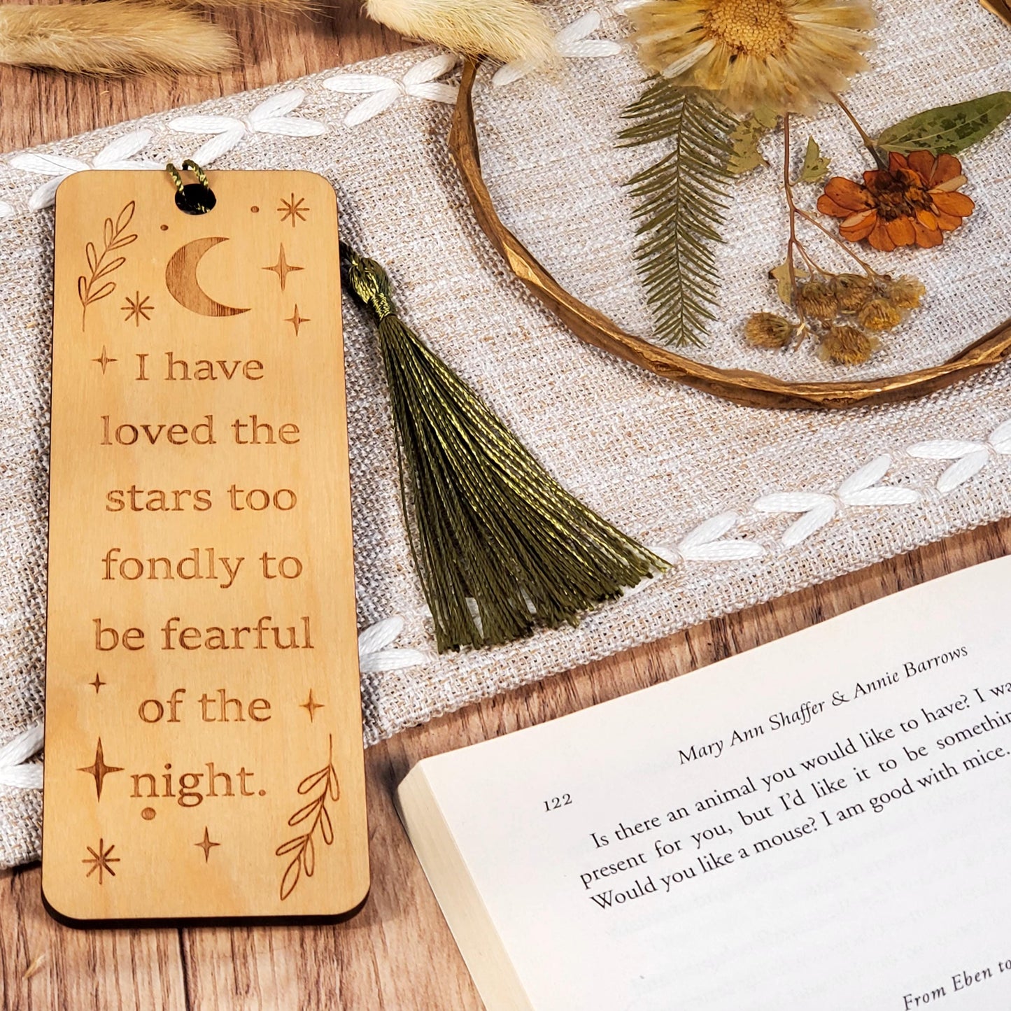 Laser Engraved Celestial Bookmark "I Have Loved the Stars" Quote Wooden Bookmark for Women, Readers Gift, Bookish Merch