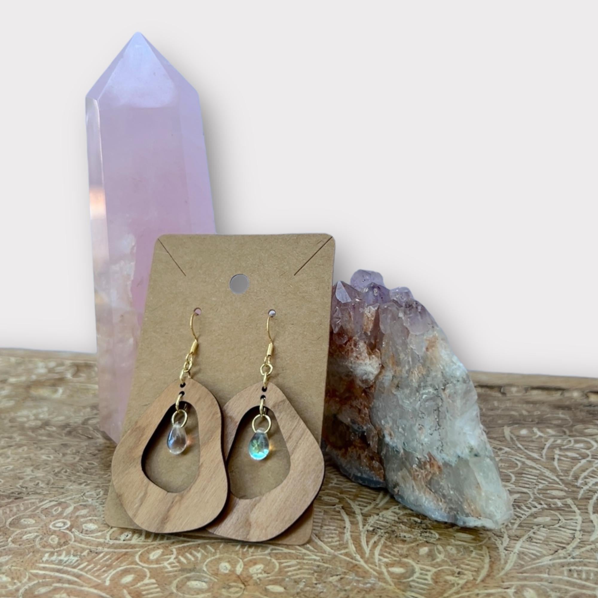 Aura Frame Beaded Dangle Earrings