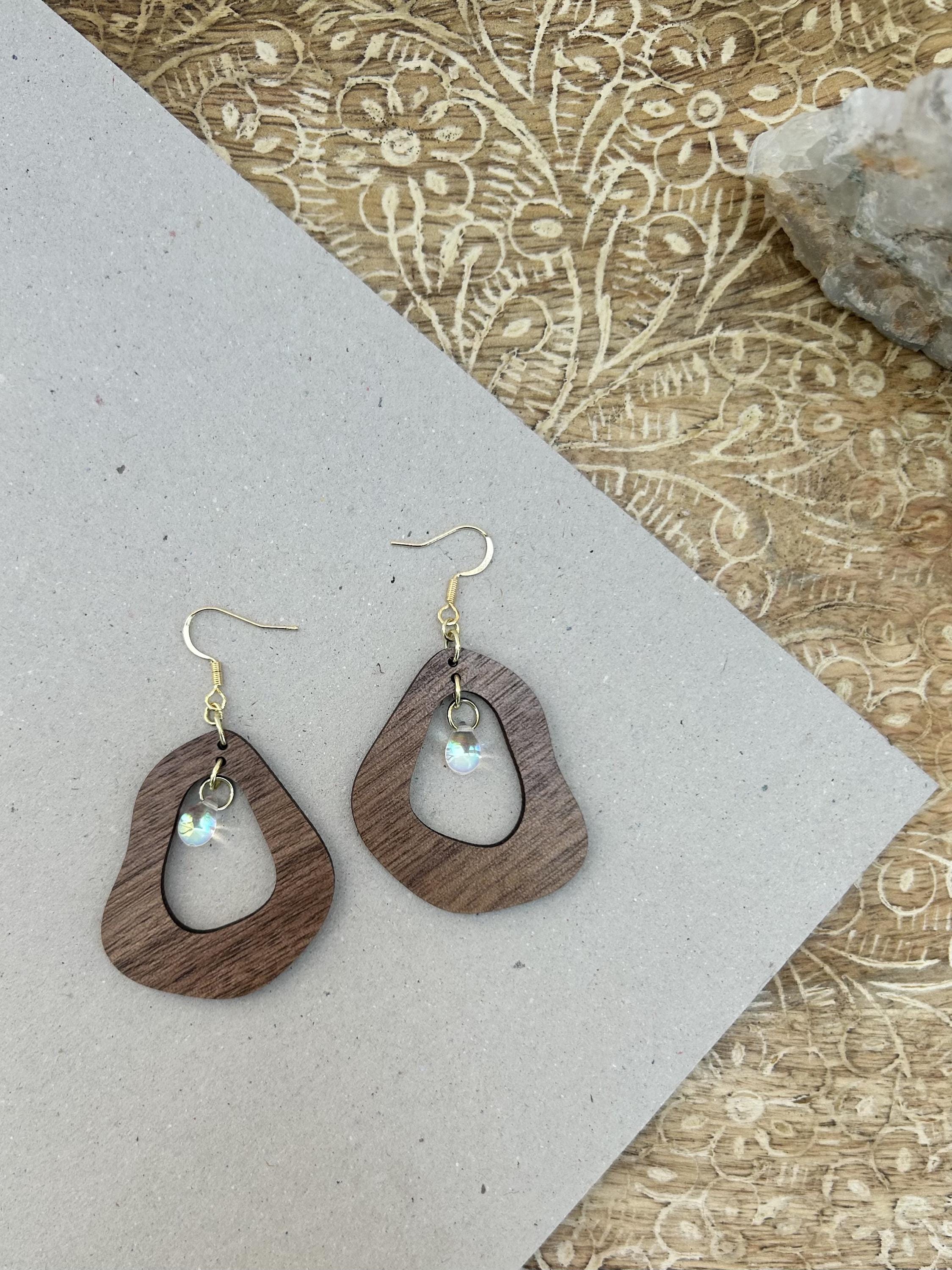 Aura Frame Beaded Dangle Earrings