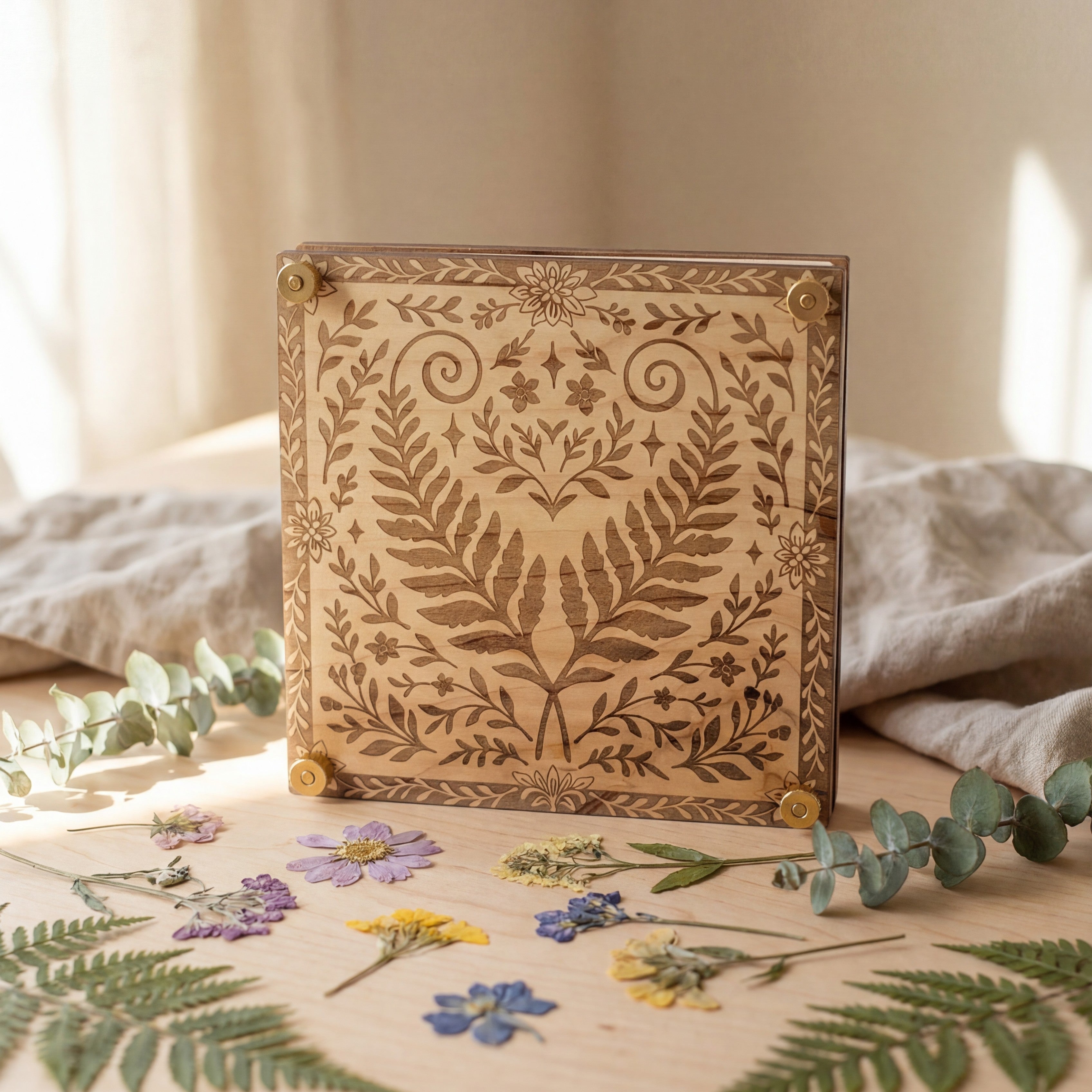 Fern Heart Wooden Flower Press