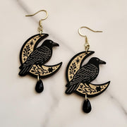 Raven Moon Earrings Drop Earrings