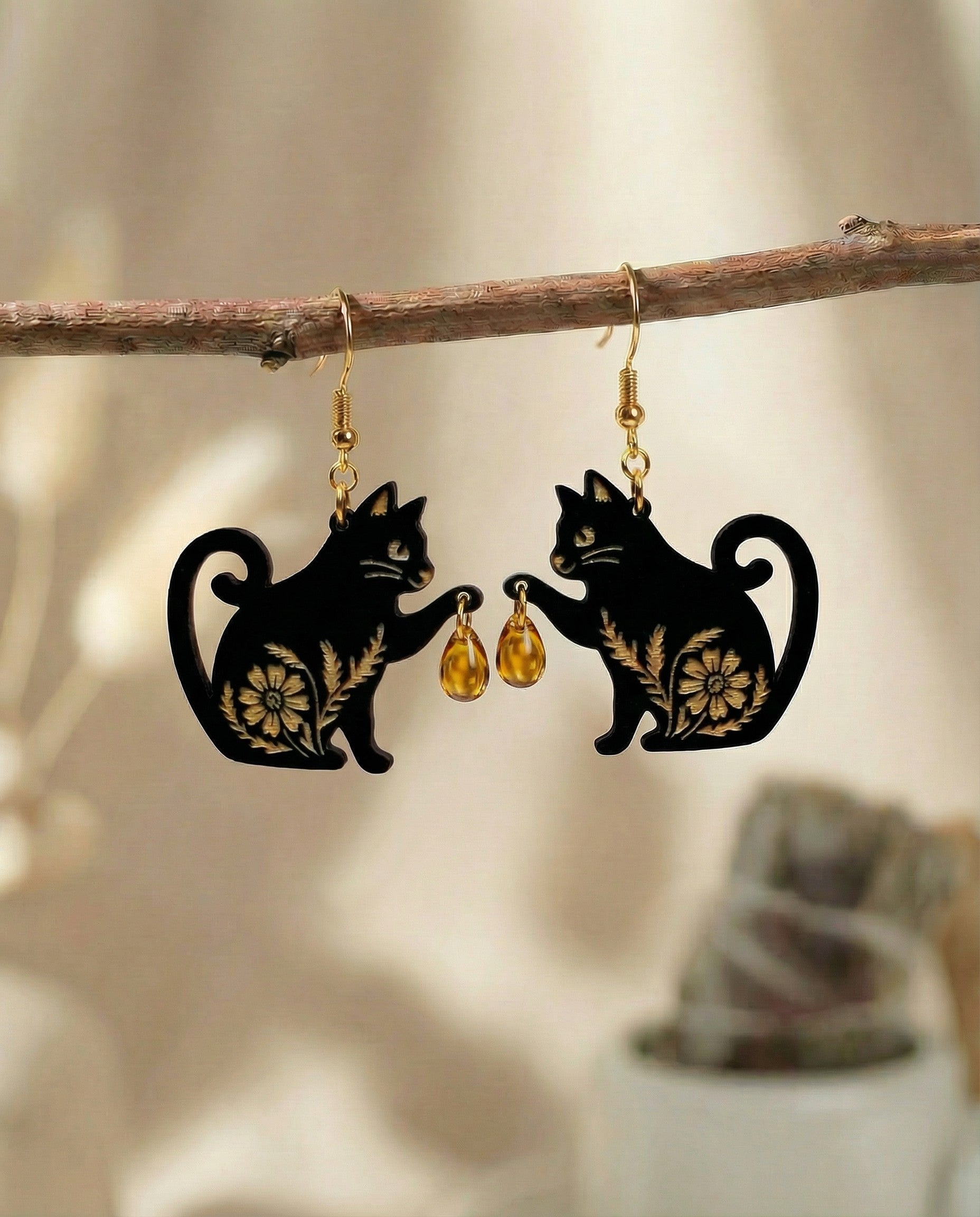 Black Cat Earrings