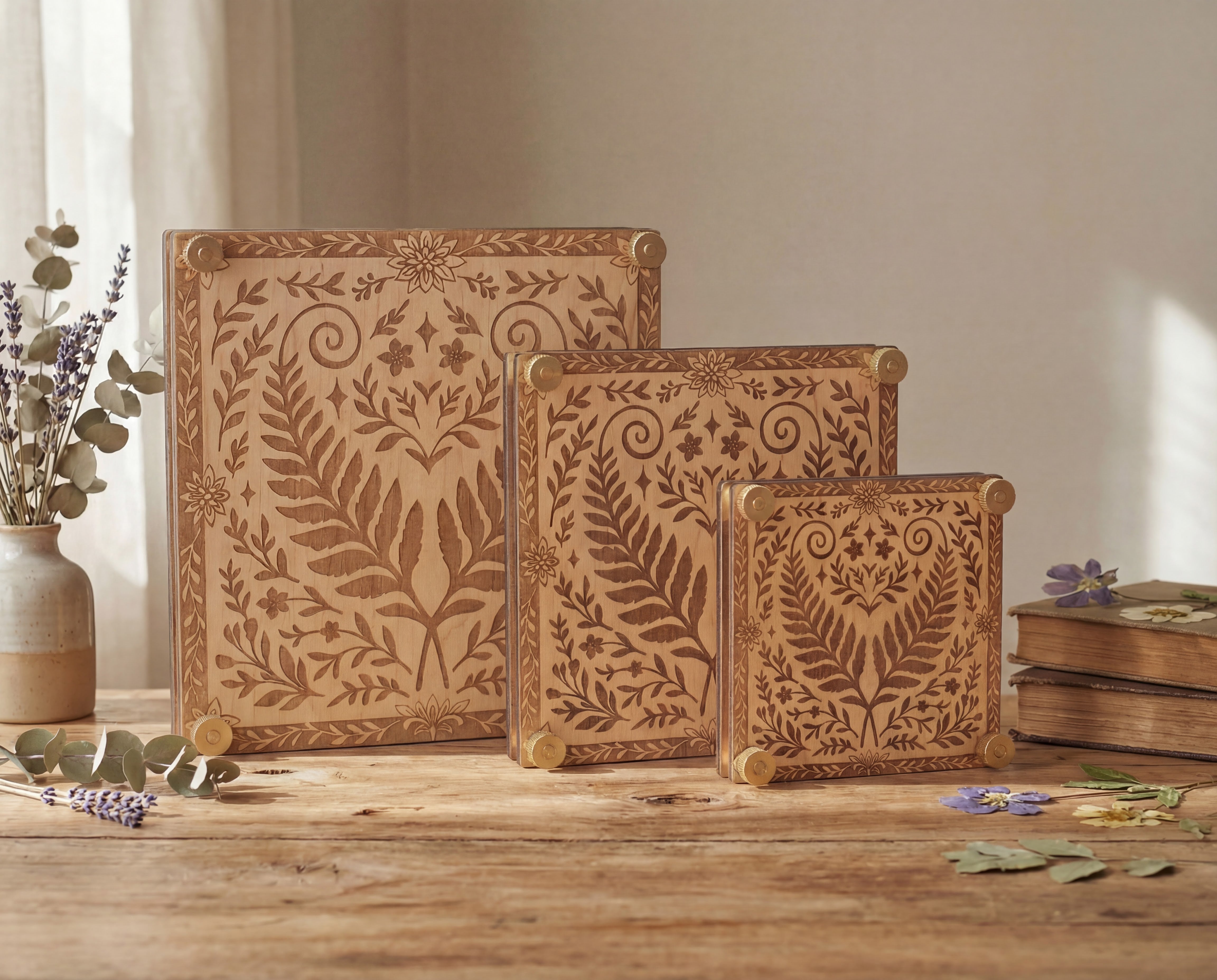 Fern Heart Wooden Flower Press