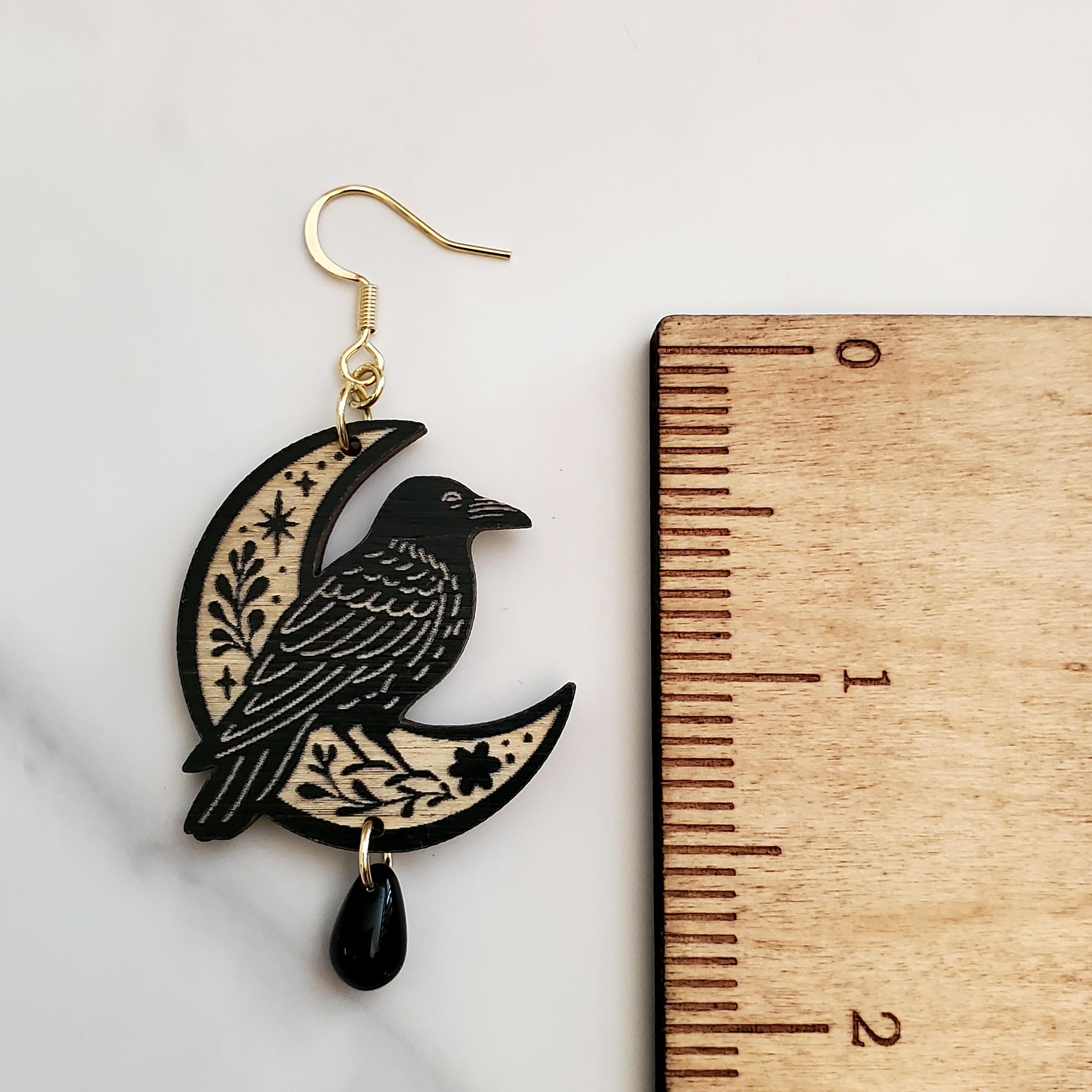 Raven Moon Earrings Drop Earrings
