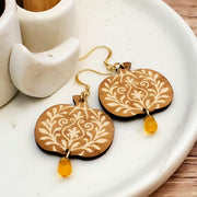 14K Gold Pumpkin Dangle Earrings