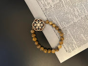 Sacred Geometry 8mm Picture Jasper Bracelet