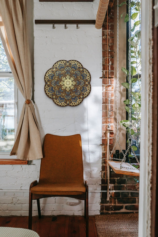The Blues Layered Mandala Wall Art