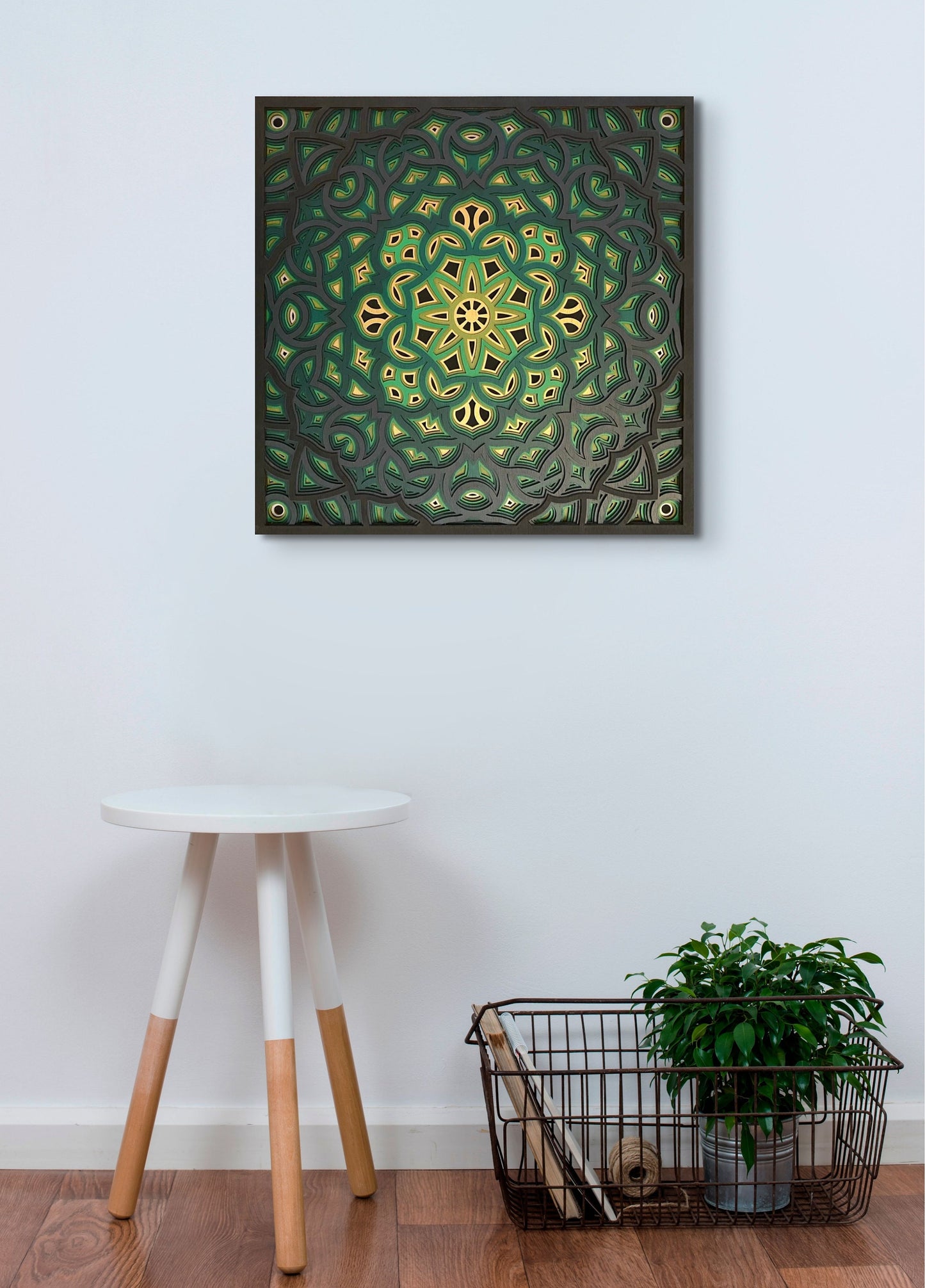 Green is Gold Layered Mandala Wall Art