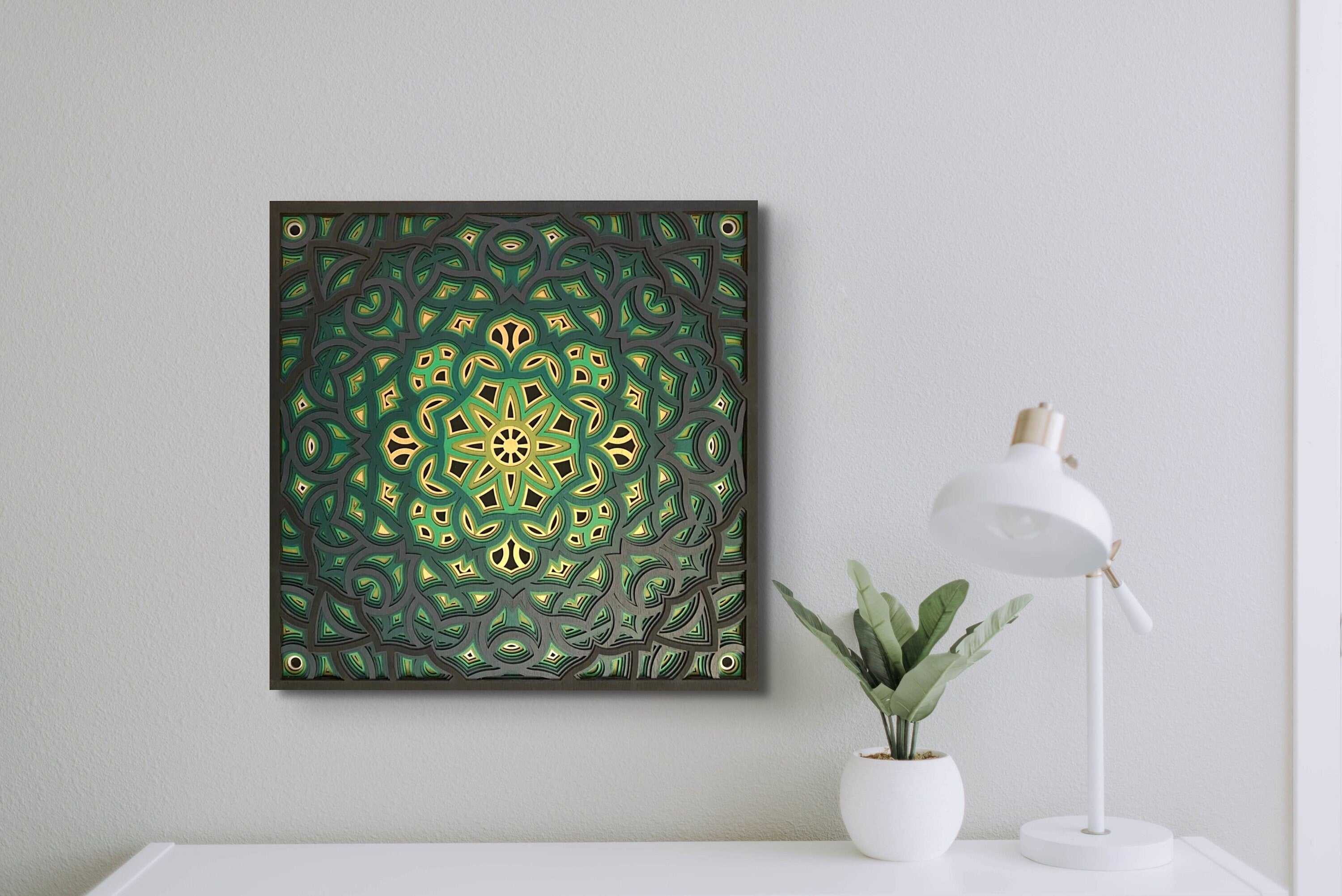 Green is Gold Layered Mandala Wall Art