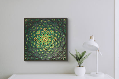 Green is Gold Layered Mandala Wall Art