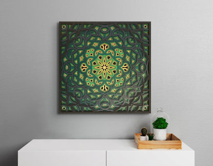 Green is Gold Layered Mandala Wall Art