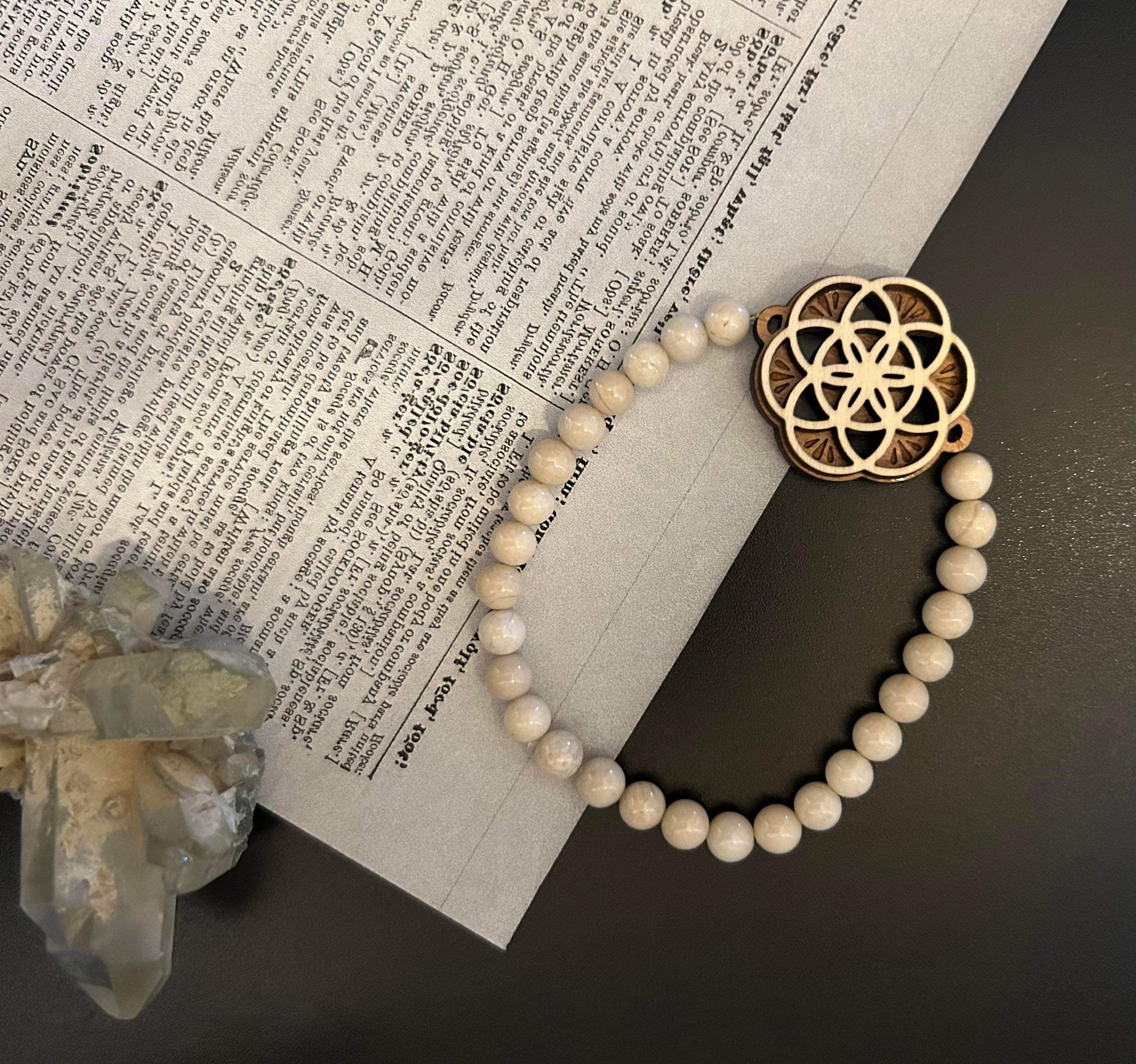 Sacred Geometry Riverstone Bracelet