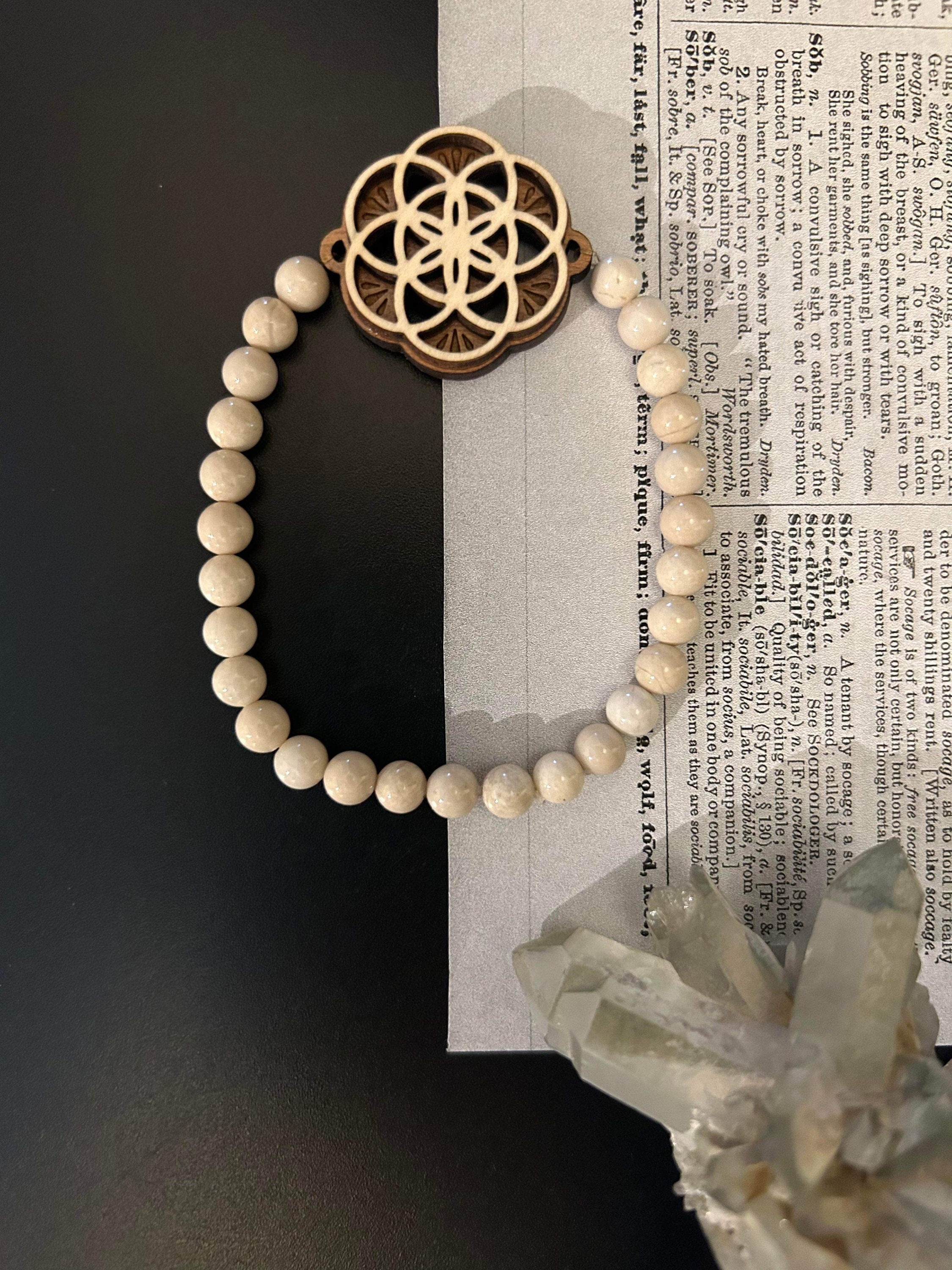 Sacred Geometry Riverstone Bracelet
