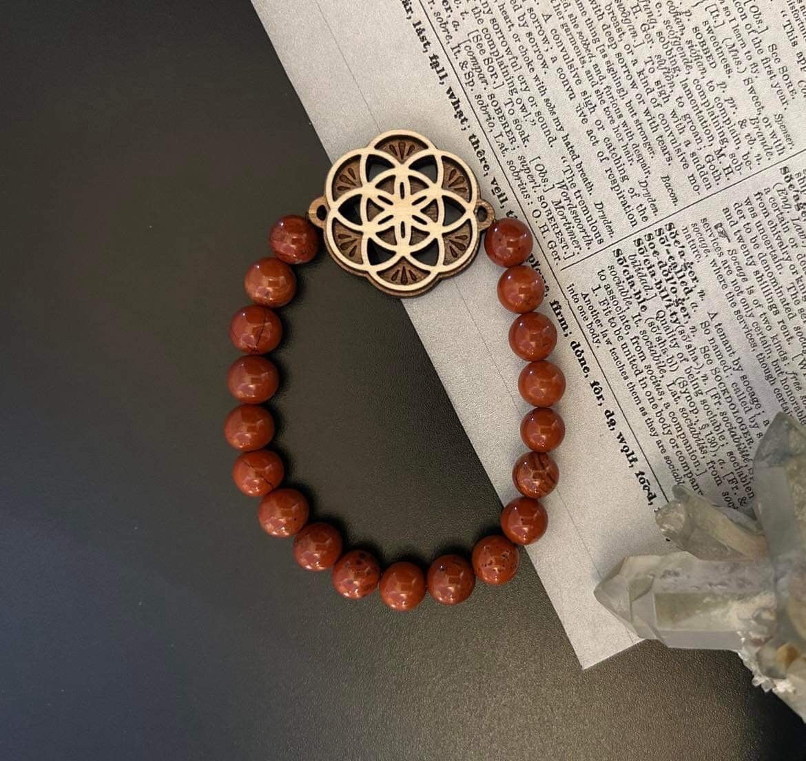 Sacred Geometry Red Jasper Bracelet