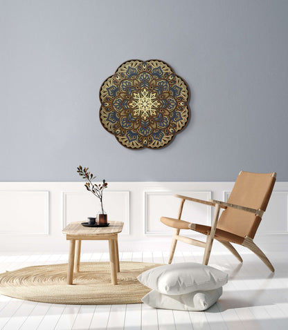 The Blues Layered Mandala Wall Art