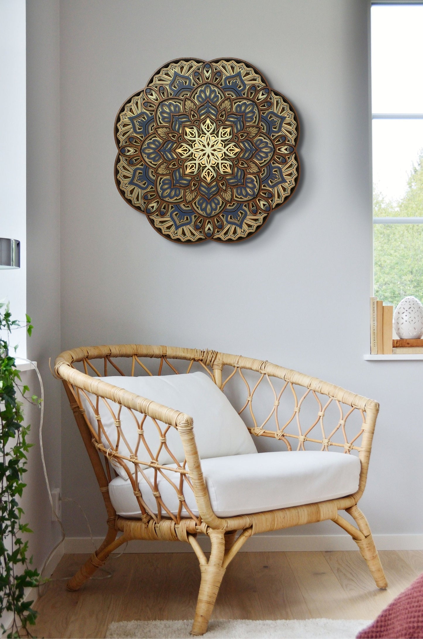 The Blues Layered Mandala Wall Art
