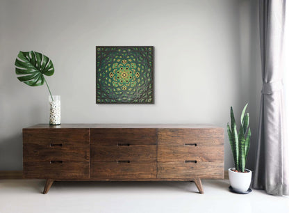Green is Gold Layered Mandala Wall Art