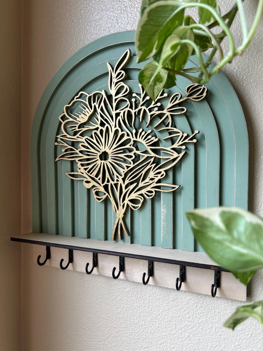 Arched Bouquet Key and Jewelry Holder