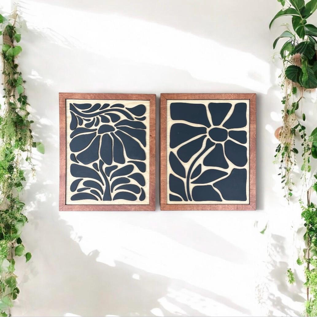 Retro Flowers Wall Decor