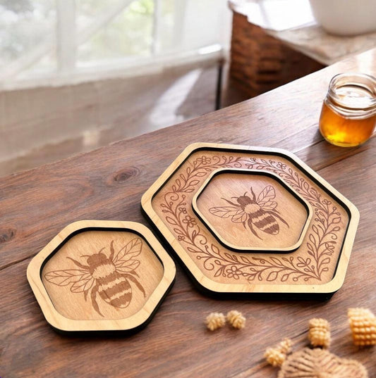 Nested Bee Catchall Tray Set