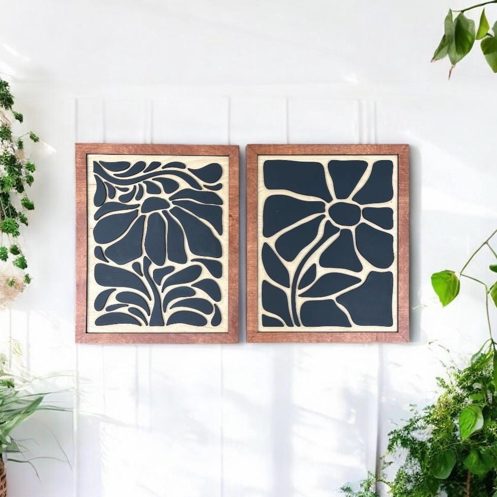 Retro Flowers Wall Decor