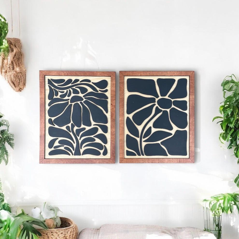 Retro Flowers Wall Decor